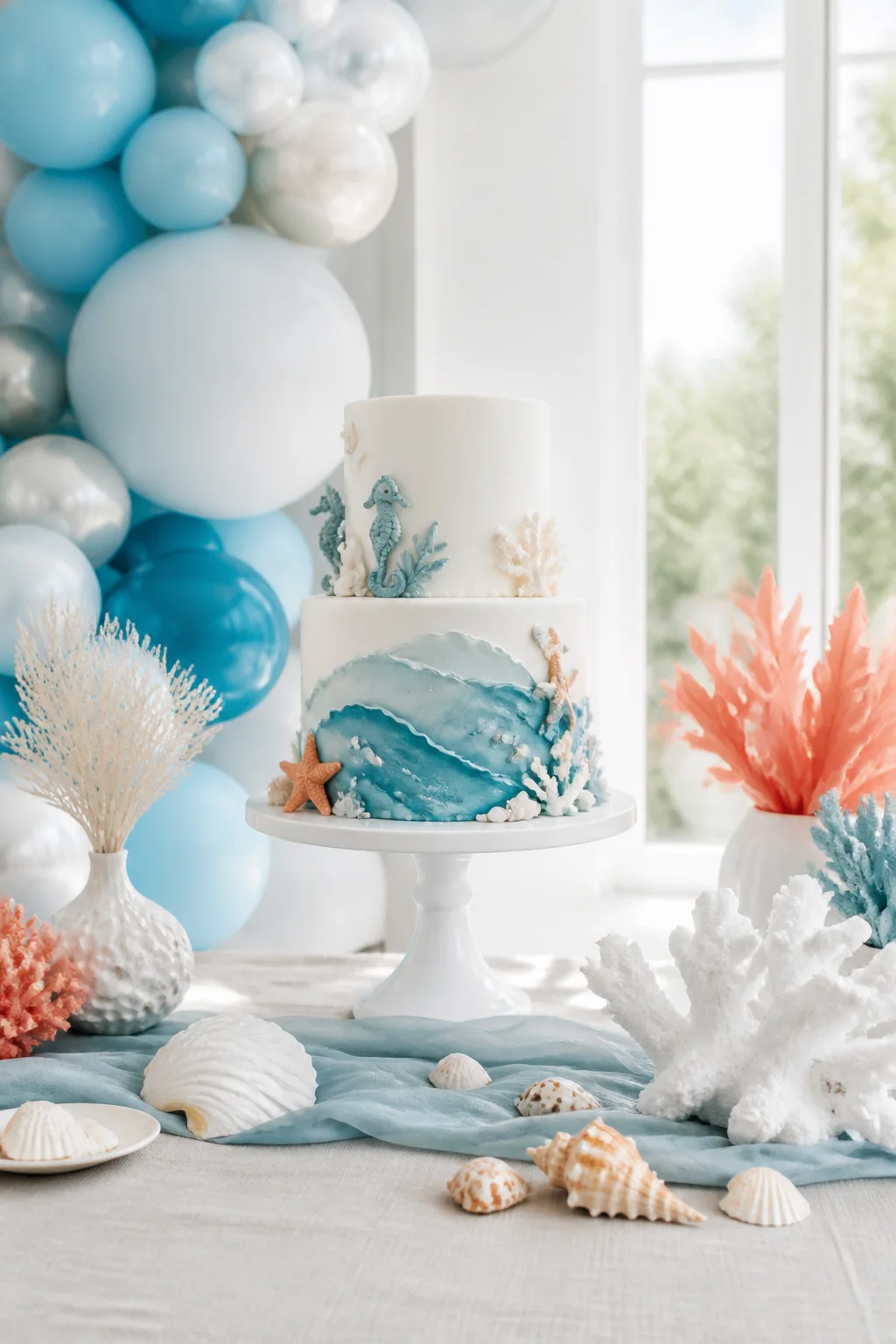 Allestimento immaginario per una festa a tema marino